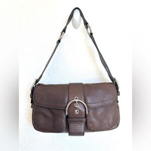 Vintage Y2K Coach Soho Shoulder Bag 3653 Brown Leather Buckle Sufflette
